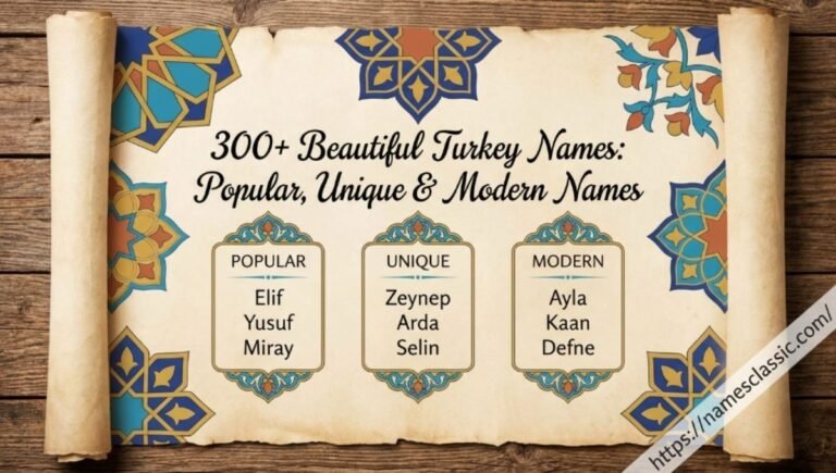 300+ Beautiful Turkey Names: Popular, Unique & Modern Names