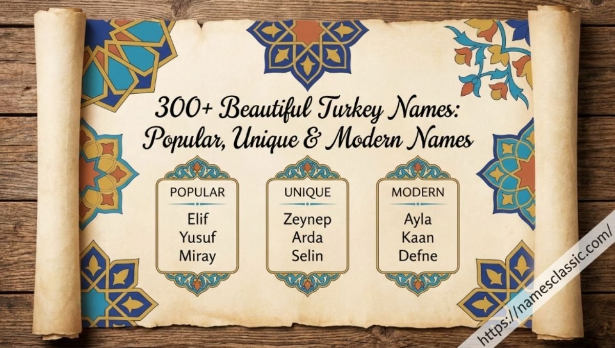 300+ Beautiful Turkey Names: Popular, Unique & Modern Names