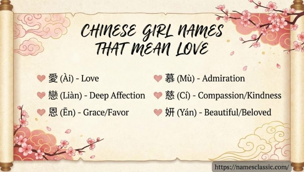 chinese girl names that mean love