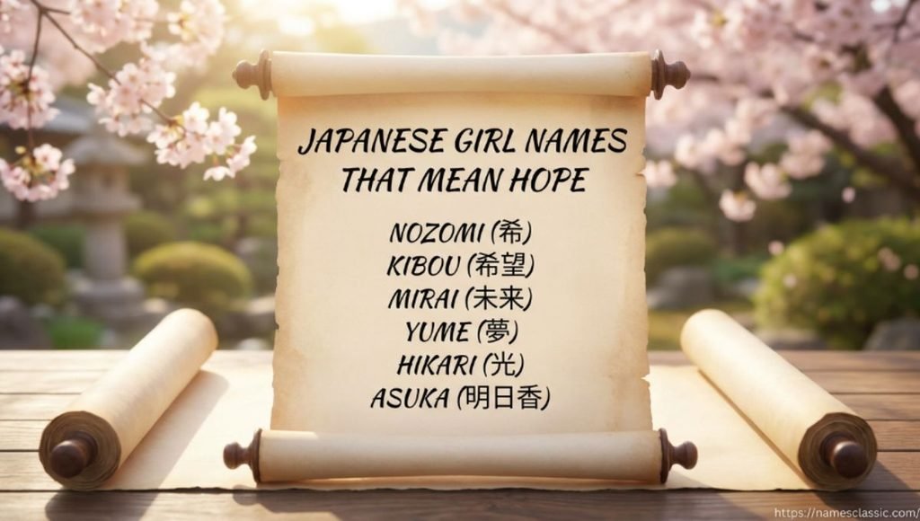 japanese girl names that mean hope
