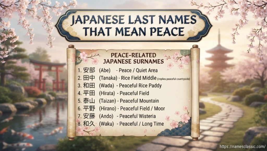 japanese last names that mean peace