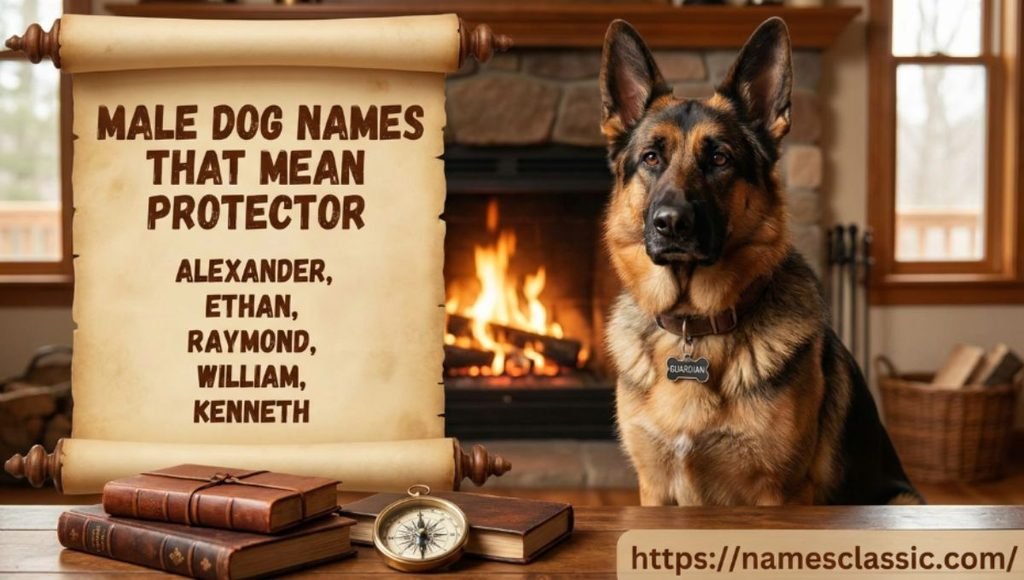 male dog names that mean protector