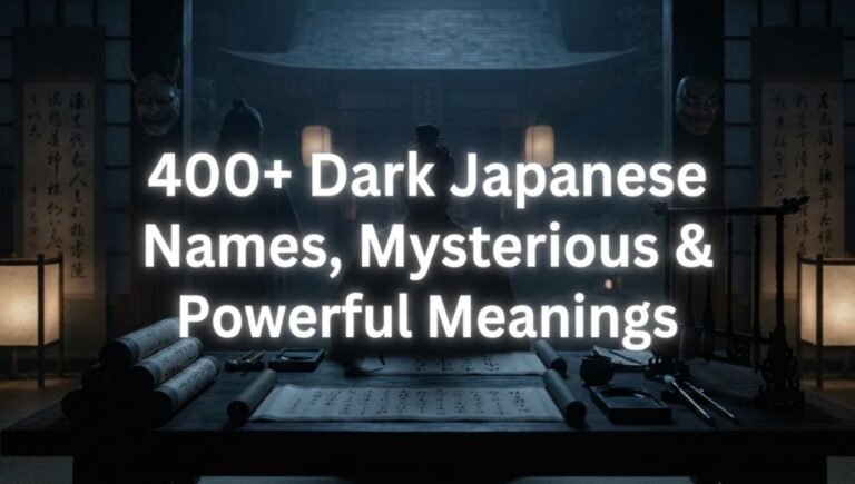 400+ Dark Japanese Names, Mysterious & Powerful Meanings 