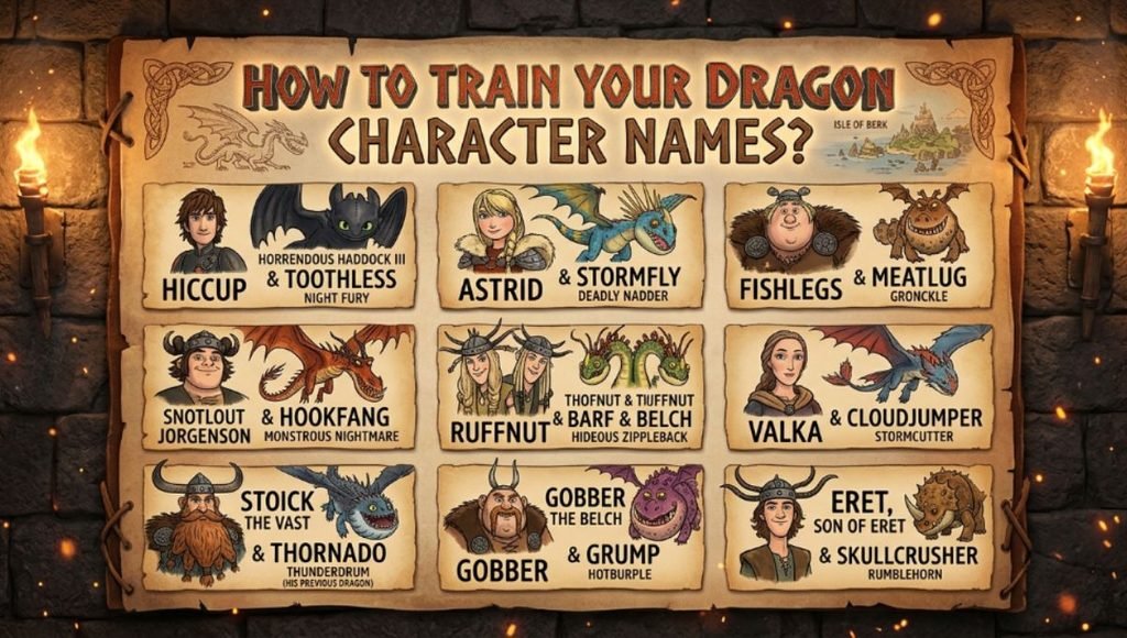 How to train your dragon character names?