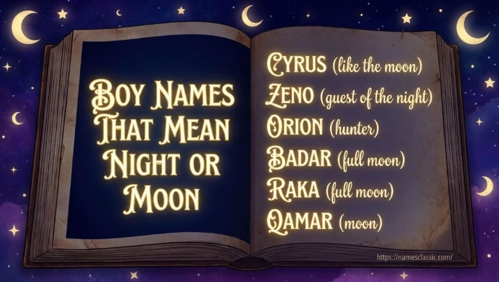 boy names that mean night or moon