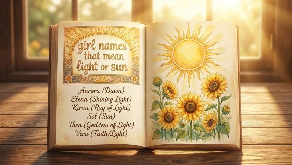 girl names that mean light or sun