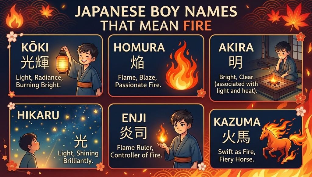 japanese boy names that mean fire