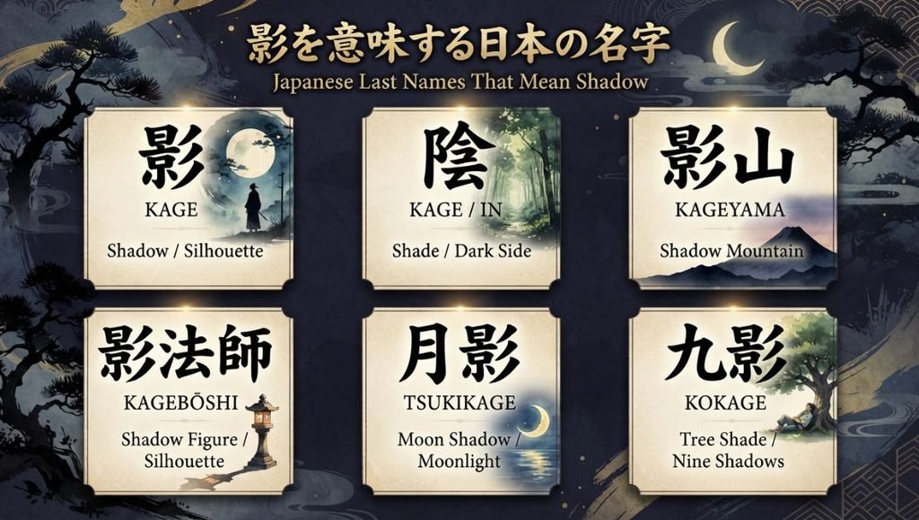 japanese last names that mean shadow