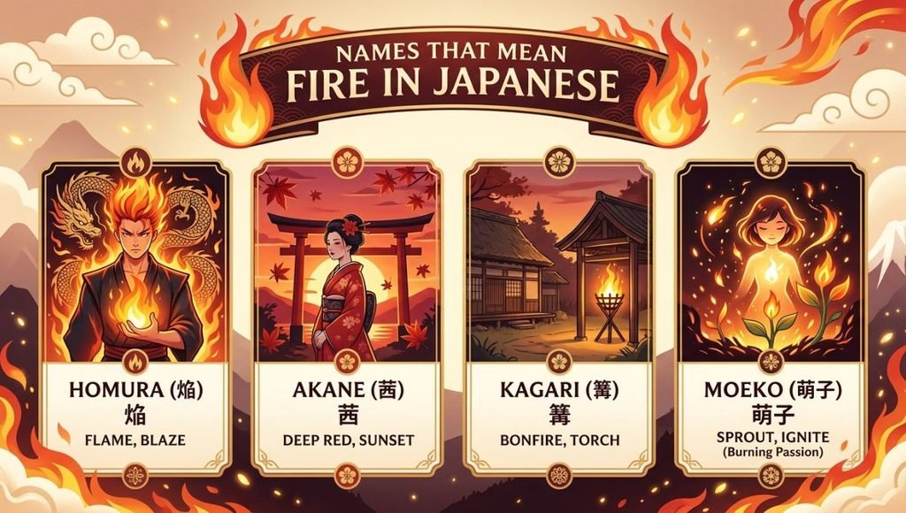 names that mean fire in japanese