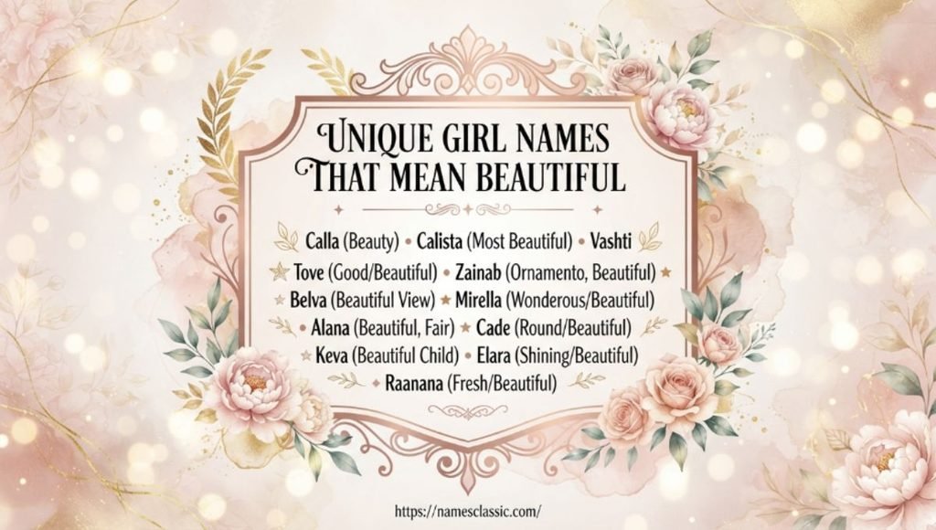 unique girl names that mean beautiful