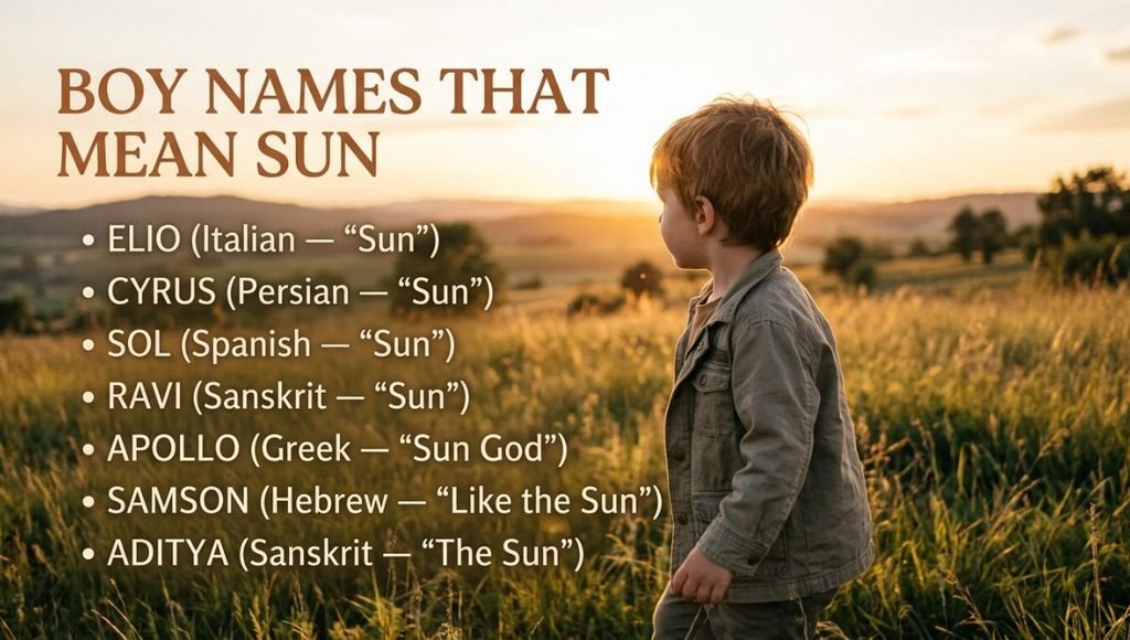 Boy Names That Mean Sun