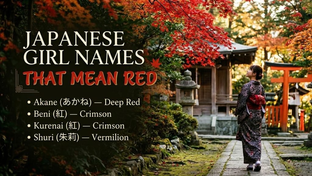 Japanese Girl Names That Mean Red