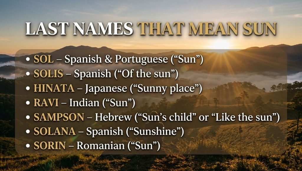 Last Names That Mean Sun