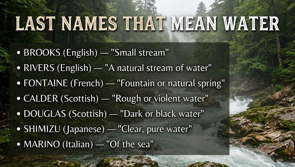 Last Names That Mean Water